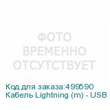 Кабель Lightning (m) - USB (m), 1м, в оплетке, 2.4A, черный (NONAME)