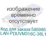 Блок распределения питания LanMaster LAN-PDUVM316C-36L12Z-03BK, вертикал.размещ., C13Х36, C39Х12, Тип вход. тока 3x16A, 3м (LANMASTER) LAN-PDUVM316C-36L12Z-03BK